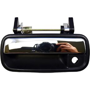 PT Auto Warehouse TO-3107MA-FL - Outside Exterior Outer Door Handle, Black Housing with Chrome Lever - Driver Side Front