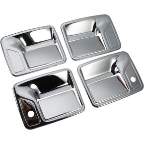 ACROPIX Exterior Door Handle Covers Fit for Ford F250 F350 F450 F550 Super Duty - Pack of 4 Silver Tone