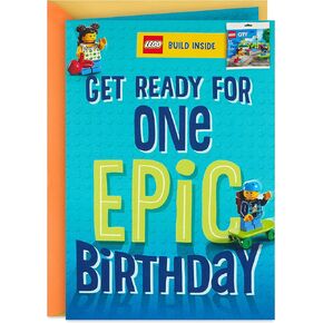 Hallmark Birthday Card for Kids with Legos (Playground Building Kit, Ages 5 and Up)