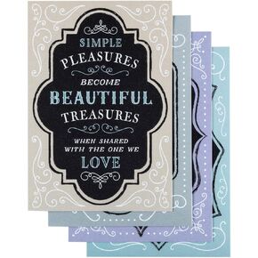 Dayspring - Anniversary - Chalkboard Blessings - 4 Design Assortment with Scripture - 12 Anniversary Boxed Cards and Envelopes (18546)