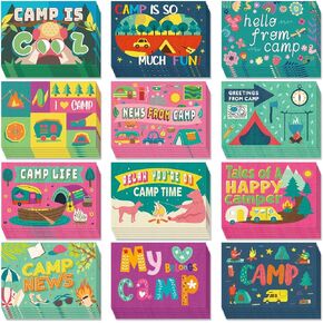 72 Pcs Summer Camp Postcards 5 x 7 Inch Hello from Camp Postcards Summer Camp Stationery Postcards Summer Camp Gifts Summer Stationery for Boys Girls Kids in Kuwait