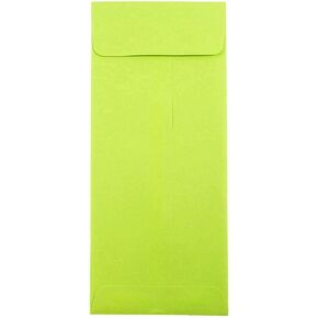 JAM PAPER #10 Policy Business Colored Envelopes - 4 1/8 x 9 1/2 - Ultra Lime Green - 50/Pack