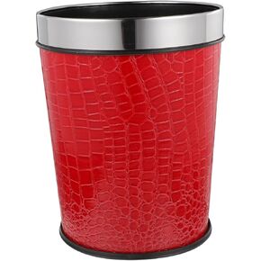 Vintage Chinese Trash Can, 1.0L Capacity, Red Leather and Plastic Material, 1970s Style in Saudi Arabia