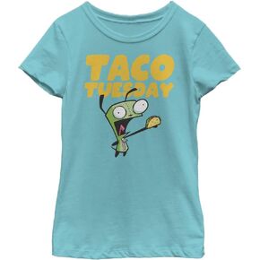 Nickelodeon Invader Zim Gir Taco Tuesday Girls Short Sleeve Tee Shirt