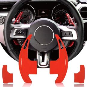 Steering Wheel Paddle Shifter Extension Shift Paddle Trim Cover Interior Accessories for Ford Mustang 2015-2023 (2-Pack,Red)