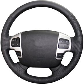 Loncky Genuine Leather Auto Custom Steering Wheel Covers for Toyota Land Cruiser 2008-2015 / Toyota Tundra 2007 2008 2009 2010 2011 2012 2013/ Toyota Sequoia 2008 2009 2010 2011 2012 2013 Accessories