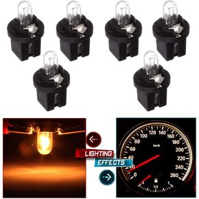 cciyu 6 pcs 509t T5 B8.5D Twist Halogen Light Bulbs 1.2W Replacement fit for Instrument panel Gauge Cluster Speedometer