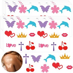 270pcs Christmas Tanning Sunbathing Stickers Self Adhesive Heart Lips Dolphin Butterfly Cherry Body Sticker Tanning Bed Decals for Summer Beach Outdoor Indoor Salon Party Supplies