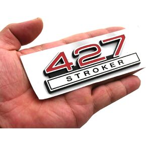 1pc 427 Stroker 7.0 Liter Engine Emblems Badge 3D Decals Stickers Cars Trucks (Chrome Blue)