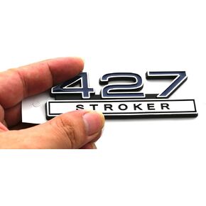 1pc 427 Stroker 7.0 Liter Engine Emblems Badge 3D Decals Stickers Cars Trucks (Chrome Blue)