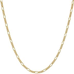 LIFETIME JEWELRY 1.5mm Figaro Chain Necklace Women and Men 24k Real Gold Plated