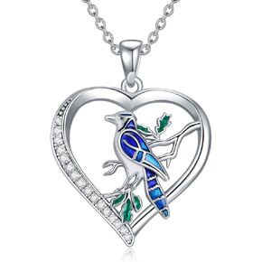 TIGER RIDER Blue Jay/Giraffe/Owls/Pink Flamingo925 Dainty Sterling Silver Shape Zirconia Pendant Necklace Jewelry Gift Necklace For Women，Mother