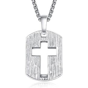 الصليب علامة الكلب قلادة للرجال فضة الرجال الصليب قلادة الصليب قلادة للرجال الصليب علامة الكلب مجوهرات هدايا للرجال in Kuwait