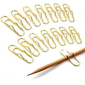 12Pcs Metal Pencil Clip Notebook Inserts Paper Clip Pen Clip Pen Holder Clips Bookmarks for Notebooks, Clipboard, Journals, Planner, Calendars, Gold