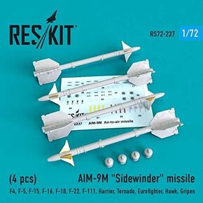 RS72-0237 - 1/72 AIM-9M صاروخ جانبي (4 قطعة) مجموعة نماذج مقياس in Kuwait