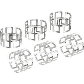 uxcell Metal Napkin Rings Set of 6, Hollow Out Napkin Ring Holder Buckle for Dining Table Decorations Wedding Birthday Holiday Party, Black