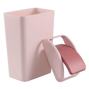 1-Pack 14 Liter Swing Top Trash Can, Slim Plastic Garbage Can with Swing Lid