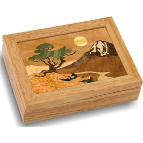 Wood Art Farm Box - Handmade in USA - Unmatched Quality - Unique, No Two are the Same - Original Work of Wood Art. A Farming Gift, Ring, Trinket or Wood Jewelry Box (#2107 The Farm 6x8x2)