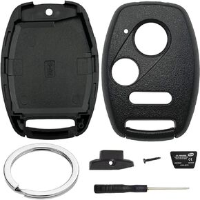 3 Button Key Fob Shell for Honda Civic LX Accord Crosstour Coupe CR-V CR-Z Pilot Fit Insight Ridgeline Odyssey 2005-2017 Keyless Entry Car Remote Key Fob Case Cover Replacement - NO Cutting Require