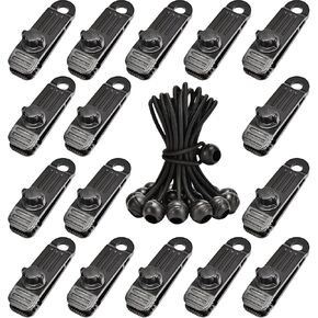 36 قطعة من مشابك القنب شديدة التحمل وأسلاك مطاطية كروية - مشابك قماش القنب ذات قبضة قفل للخيمة وغطاء حمام السباحة وتثبيت المظلة in Kuwait