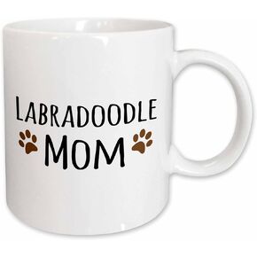 3dRose Labradoodle Dog Mom Mug, 1 Count (Pack of 1), Black