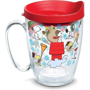Tervis Peanuts Christmas Collage Made in USA Double Walled Insulated Tumbler Travel Cup Keeps Drinks Cold & Hot, 16oz, Classic