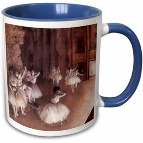 3dRose Ballet Rehearsal on The Stage by Edgar Degas Mug, 11 oz, Black