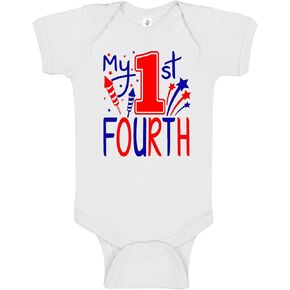 Aiden's Corner Handmade Cute Baby Boy Girl My 1st 4th Of July Bodysuits - Red White Blue Infant Newborn Clothes