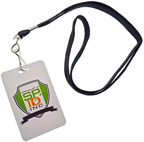 Specialist ID Black 3/8" Flat Braid Woven Lanyard with Nickel-Plated Steel Swivel Hook SPID-2201, Sold Individually in Saudi Arabia