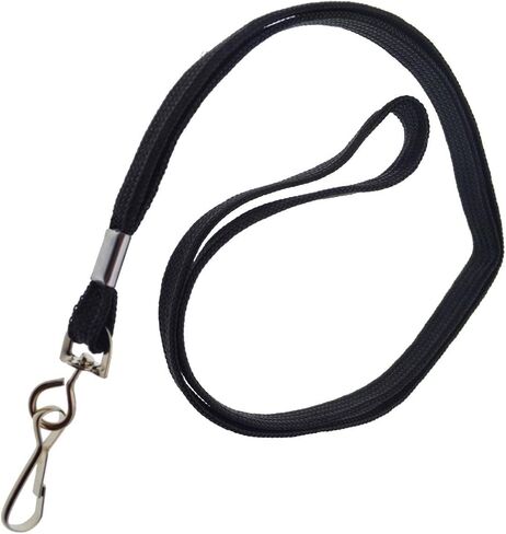 Specialist ID Black 3/8" Flat Braid Woven Lanyard with Nickel-Plated Steel Swivel Hook SPID-2201, Sold Individually in Saudi Arabia