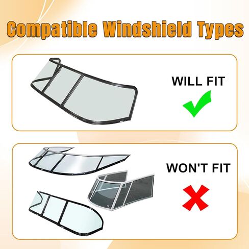 غطاء مظلة للزجاج الأمامي للقارب قابل للمقطورة متوافق مع معظم المشي العميق على شكل حرف V من خلال الزجاج الأمامي، مانع حماية ظل الشمس قابل للطي حسب الطلب، قماش أكسفورد 600D شديد التحمل in Kuwait