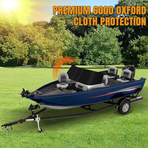 غطاء مظلة للزجاج الأمامي للقارب قابل للمقطورة متوافق مع معظم المشي العميق على شكل حرف V من خلال الزجاج الأمامي، مانع حماية ظل الشمس قابل للطي حسب الطلب، قماش أكسفورد 600D شديد التحمل in Kuwait