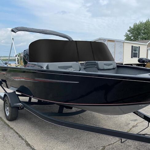 غطاء مظلة للزجاج الأمامي للقارب قابل للمقطورة متوافق مع معظم المشي العميق على شكل حرف V من خلال الزجاج الأمامي، مانع حماية ظل الشمس قابل للطي حسب الطلب، قماش أكسفورد 600D شديد التحمل in Kuwait