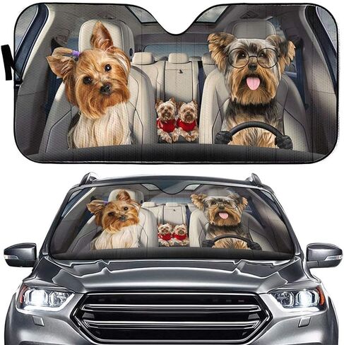 Golden Retriever Dog Print Car Front Window Sunshade Windshield Funny Puppy Sun Shade Universal Fit Most Vehicle SUV Truck Van in Saudi Arabia