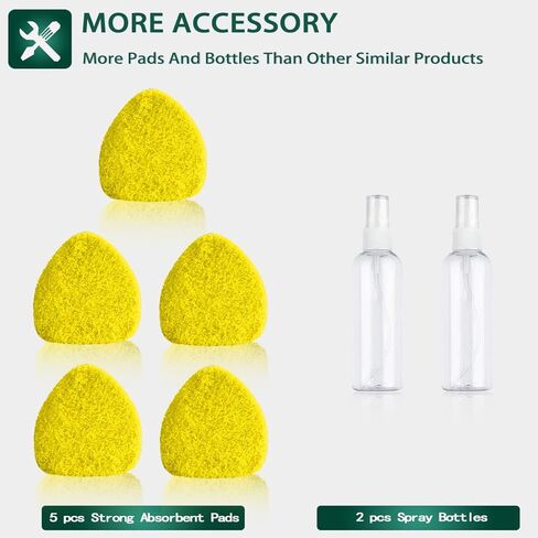 25.6'' Longer Extendable Windshield Cleaning Tool, Strong Absorbent Car Window Cleaner with 5 pcs Washable Pads and 2 pcs Spray Bottles, Multifunctional Use Windshield Cleaner Tool (Yellow) in Kuwait
