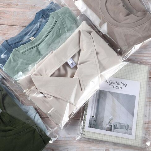 500 Pcs Clear Resealable Polypropylene Bags with 3500 Pcs Clothing Size Round Sticker Labels in Full 7 Size Self Sealing Plastic Bag for Packaging Clothes T-Shirts Small Business (9 x 12 Inch) in Saudi Arabia