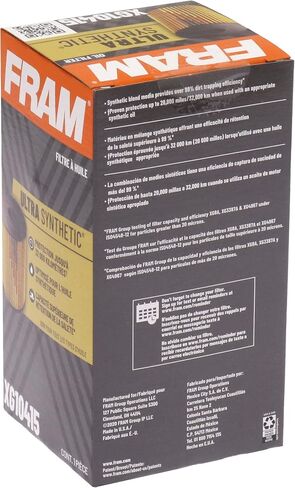FRAM Ultra Synthetic Automotive Replacement Oil Filter, Designed for Synthetic Oil Changes Lasting up to 20k Miles, XG10415 (Pack of 1) in Saudi Arabia