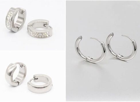 3 Pairs Hoop Earrings Set Stainless Steel Unisex Piecerd Hinged Hoops Jewelry for Men Women in Saudi Arabia
