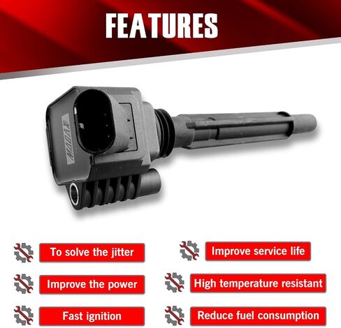 Set of 4 Ignition Coils UF673 C1828 Compatible with Dodge Dart 2013-2016 Fiat 500 2012-2017 L4 1.4L - Replaces 68081914AC 68081914AA in Kuwait
