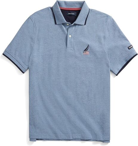Nautica Men's Short Sleeve American Flag Logo Polo Shirt in Saudi Arabia