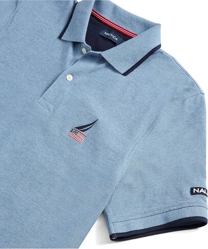 Nautica Men's Short Sleeve American Flag Logo Polo Shirt in Saudi Arabia