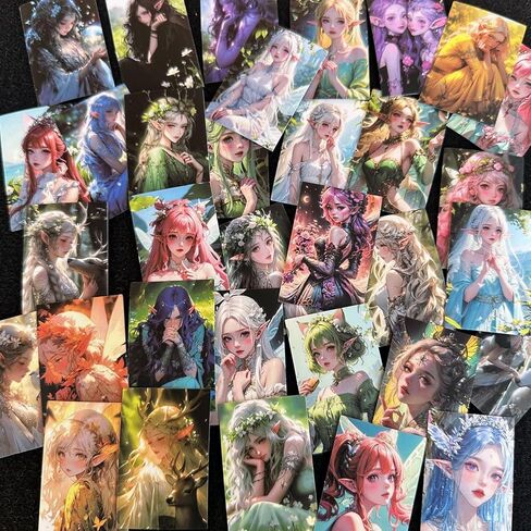 ملصقات أنيمي الجنية أميرة الغابة آذان قزم فتاة مجموعة ملصقات 50 قطعة من الفينيل ملصقات مقاومة للماء لأجهزة الكمبيوتر المحمولة، وزجاجات المياه، وسجل القصاصات، ملصق فتاة قزم ساحر ديكور سحري للنساء والفتيات in Kuwait