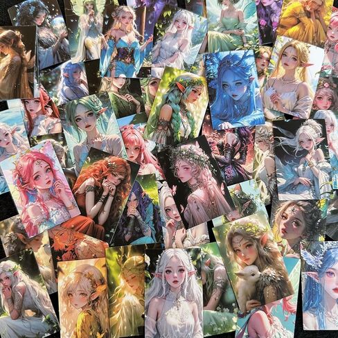 ملصقات أنيمي الجنية أميرة الغابة آذان قزم فتاة مجموعة ملصقات 50 قطعة من الفينيل ملصقات مقاومة للماء لأجهزة الكمبيوتر المحمولة، وزجاجات المياه، وسجل القصاصات، ملصق فتاة قزم ساحر ديكور سحري للنساء والفتيات in Kuwait