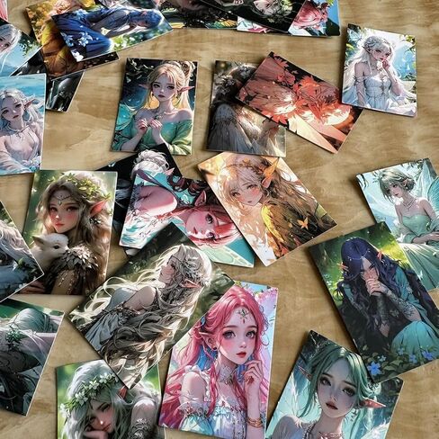 ملصقات أنيمي الجنية أميرة الغابة آذان قزم فتاة مجموعة ملصقات 50 قطعة من الفينيل ملصقات مقاومة للماء لأجهزة الكمبيوتر المحمولة، وزجاجات المياه، وسجل القصاصات، ملصق فتاة قزم ساحر ديكور سحري للنساء والفتيات in Kuwait