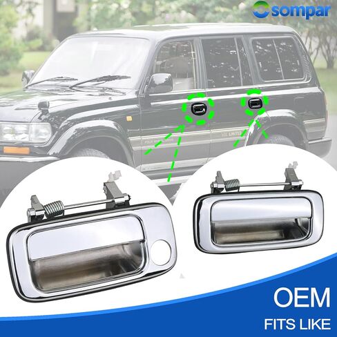 Exterior Door Handle Front Rear Driver Passenger Side Compatible with 1991-1997 Toyota Land Cruiser Replaces 69210-60010 69220-60010 69230-60010 69240-60010 4pcs Chrome in Saudi Arabia