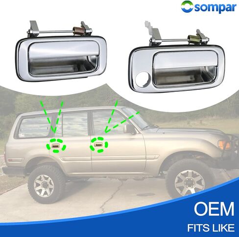 Exterior Door Handle Front Rear Driver Passenger Side Compatible with 1991-1997 Toyota Land Cruiser Replaces 69210-60010 69220-60010 69230-60010 69240-60010 4pcs Chrome in Saudi Arabia