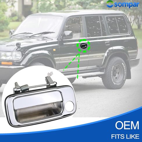 Exterior Door Handle Front Rear Driver Passenger Side Compatible with 1991-1997 Toyota Land Cruiser Replaces 69210-60010 69220-60010 69230-60010 69240-60010 4pcs Chrome in Saudi Arabia