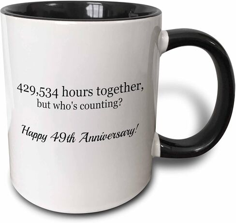 كوب 3dRose Happy 49th Anniversary-429534 Hours Together، عدد 1 (عبوة من 1)، أحمر in Kuwait