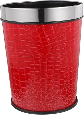 Vintage Chinese Trash Can, 1.0L Capacity, Red Leather and Plastic Material, 1970s Style in Saudi Arabia