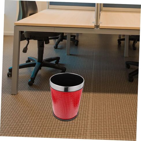 Vintage Chinese Trash Can, 1.0L Capacity, Red Leather and Plastic Material, 1970s Style in Saudi Arabia